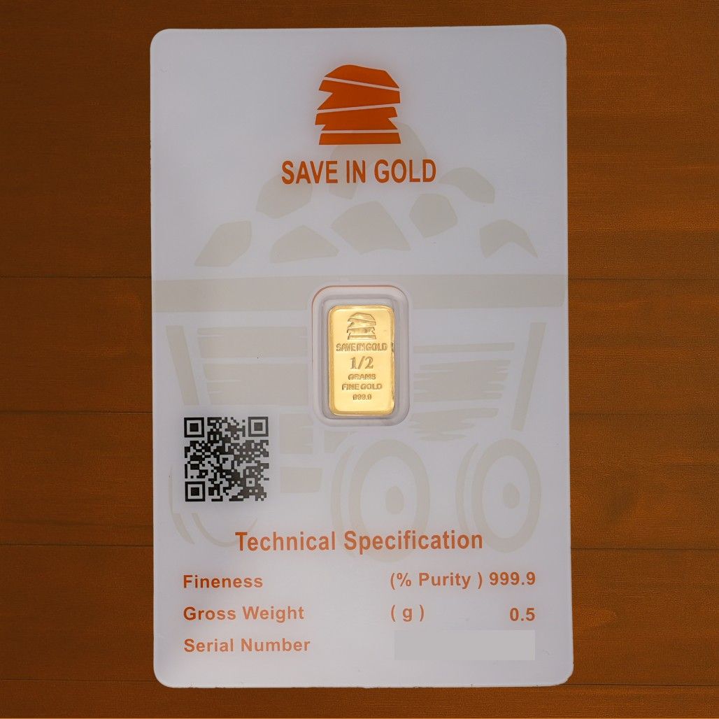 1/2 Gram Elegant Flower Gold Bar