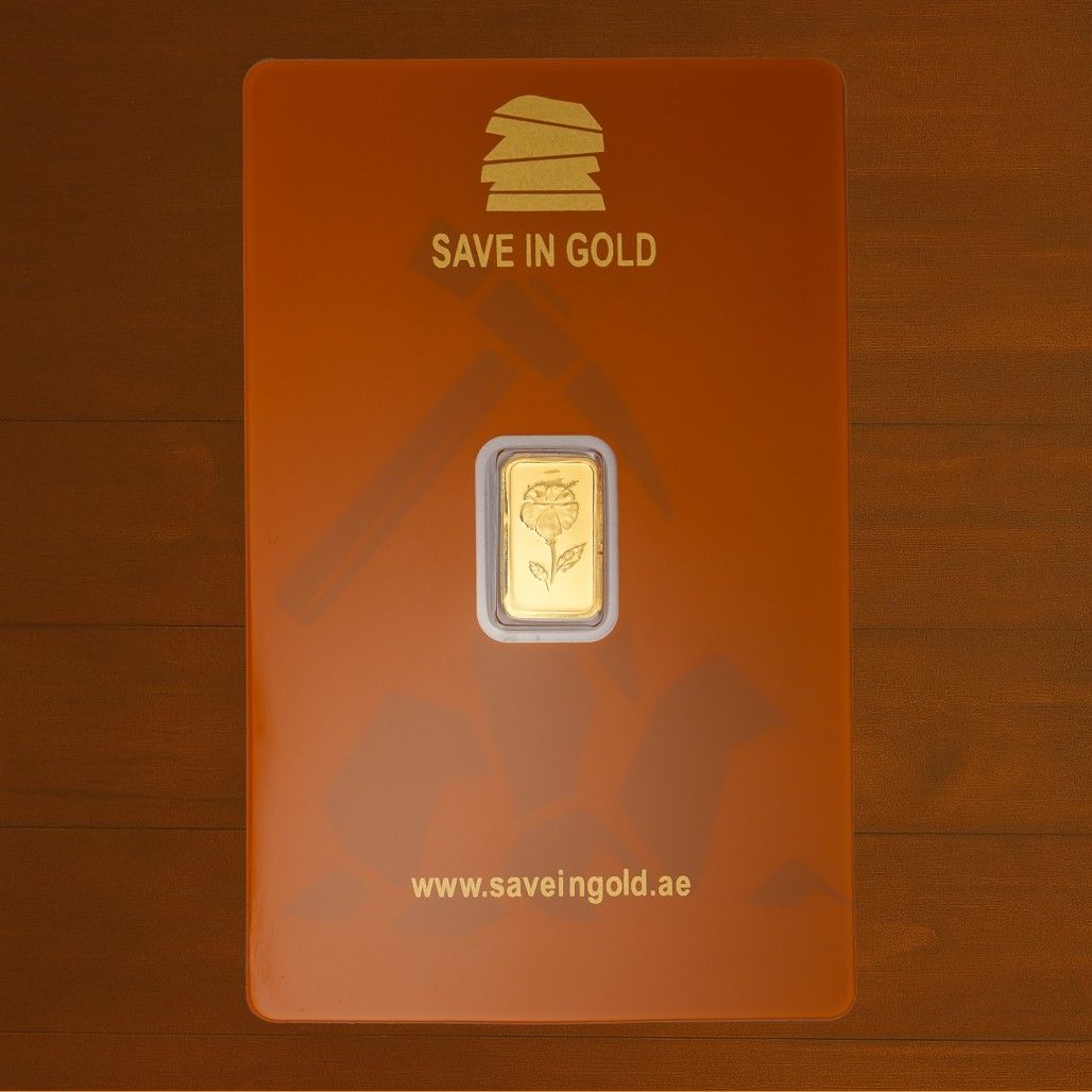 1/2 Gram Elegant Flower Gold Bar