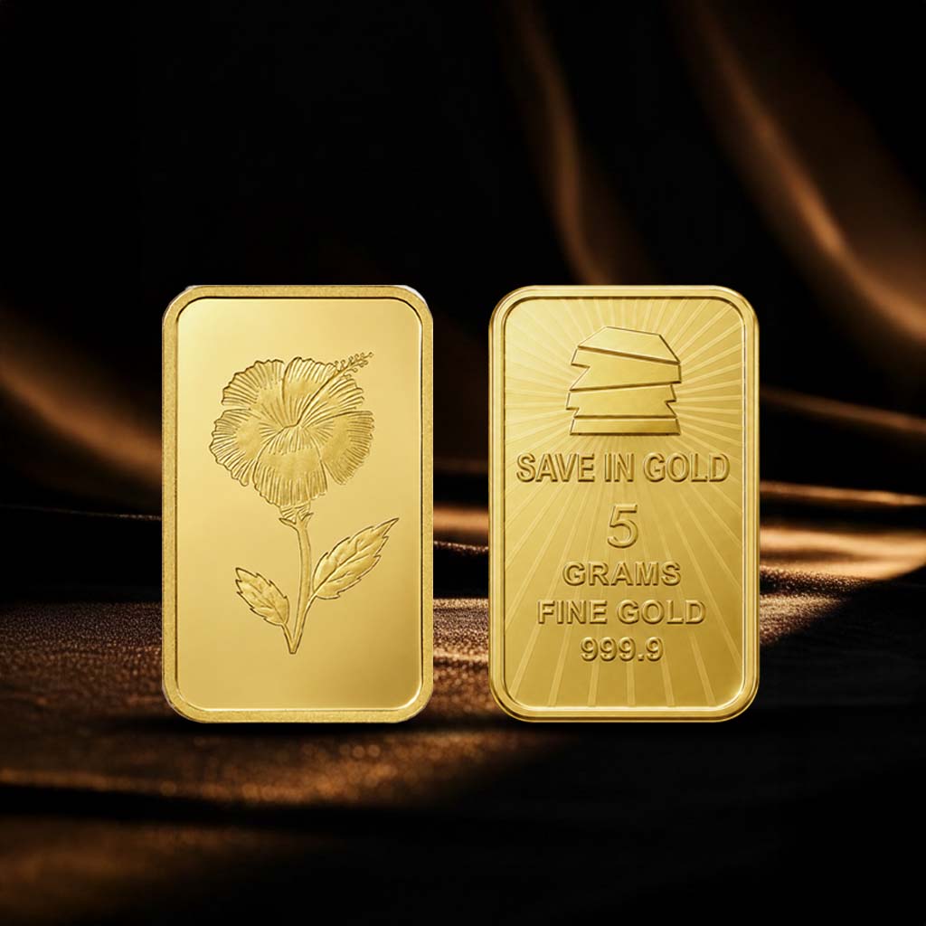 5 Grams Hibiscus Flower Gold Bar