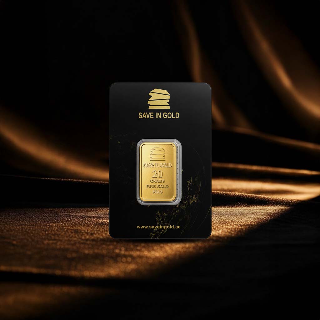 20 Grams Flower Motif Gold Bar