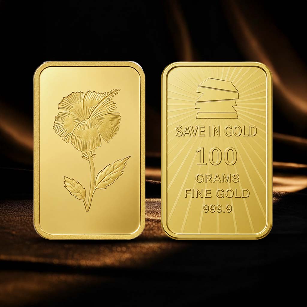 سبيكة ذهب نمط الأزهار وزن 100 جرام
