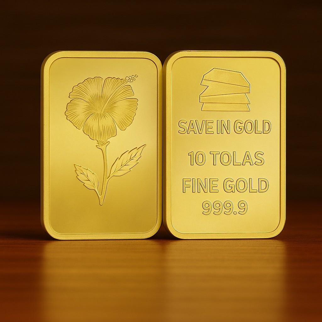 Save in Gold 10 Tolas Fine Gold Bar - 999.9 Purity