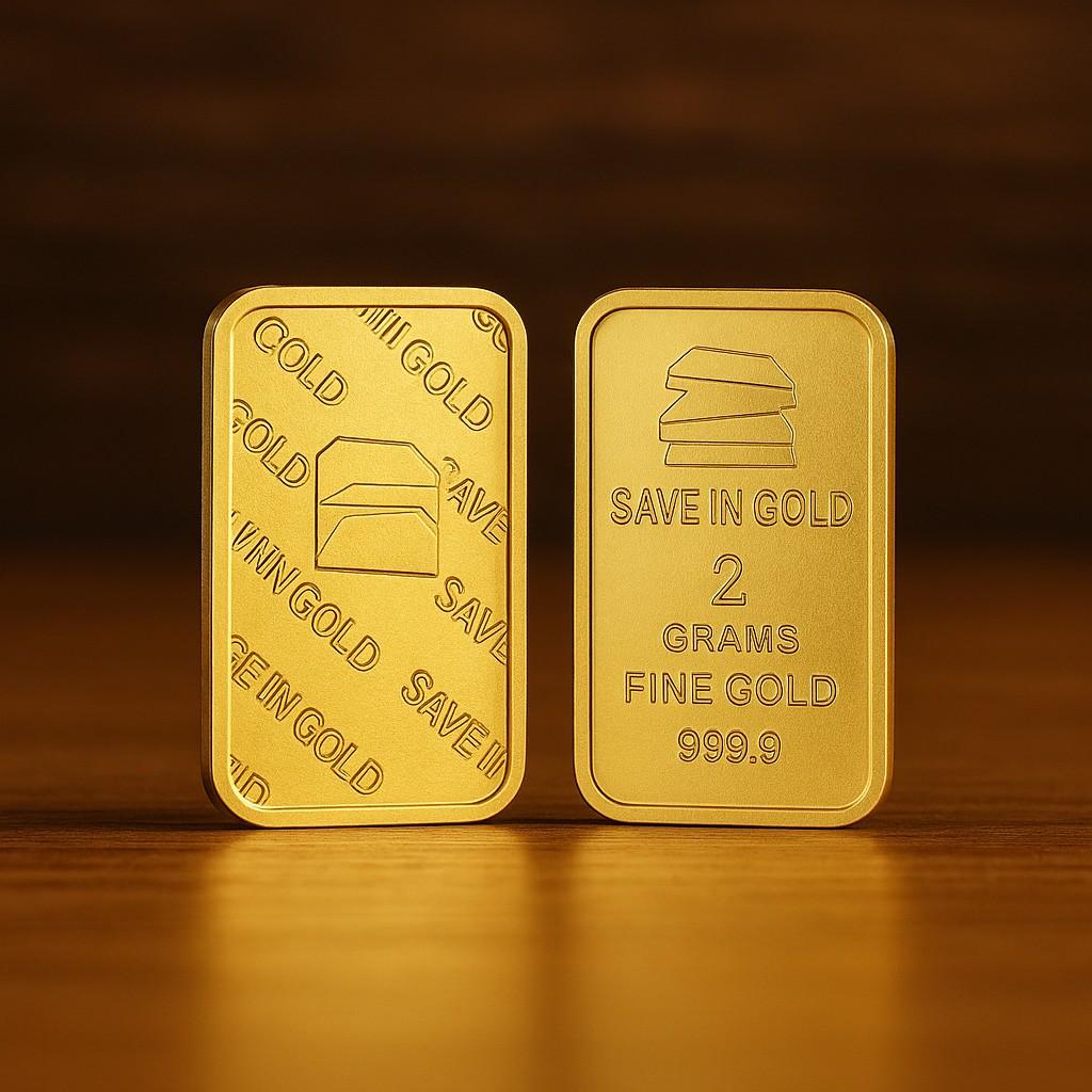 Save in Gold 2 Grams Fine Gold Bar - 999.9 Purity