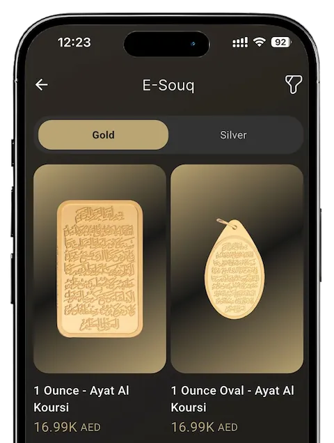 Save in Gold App interface