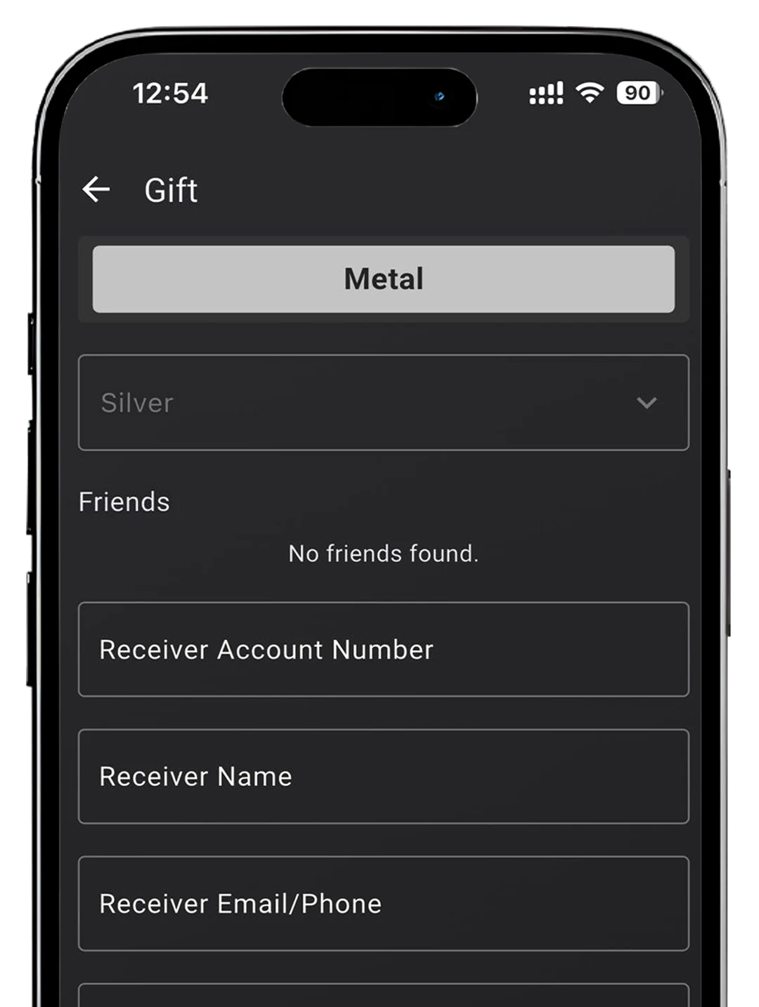 Save in Gold gift interface