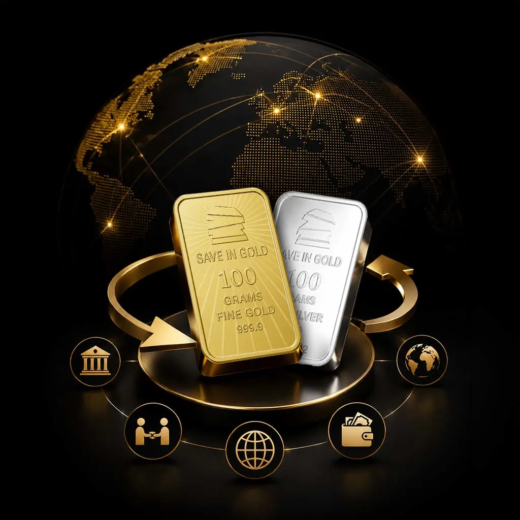 Save in Gold app login interface.